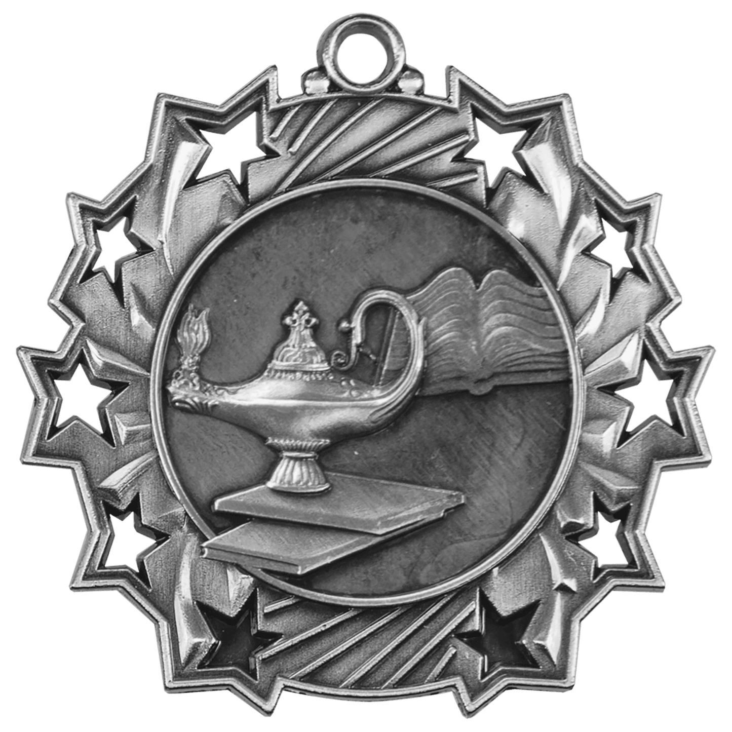 Antique Silver 2 1/4" Graduate Ten Star Medal