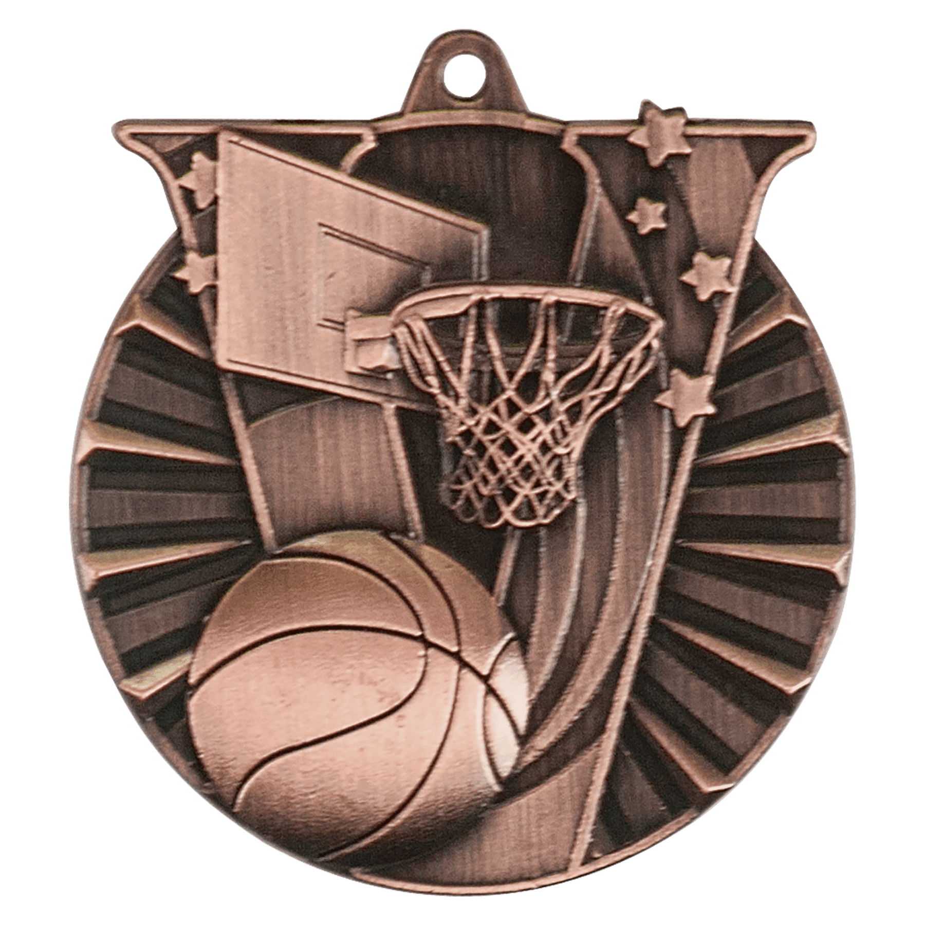 Antique Bronze 2" Basketball Victory Medal