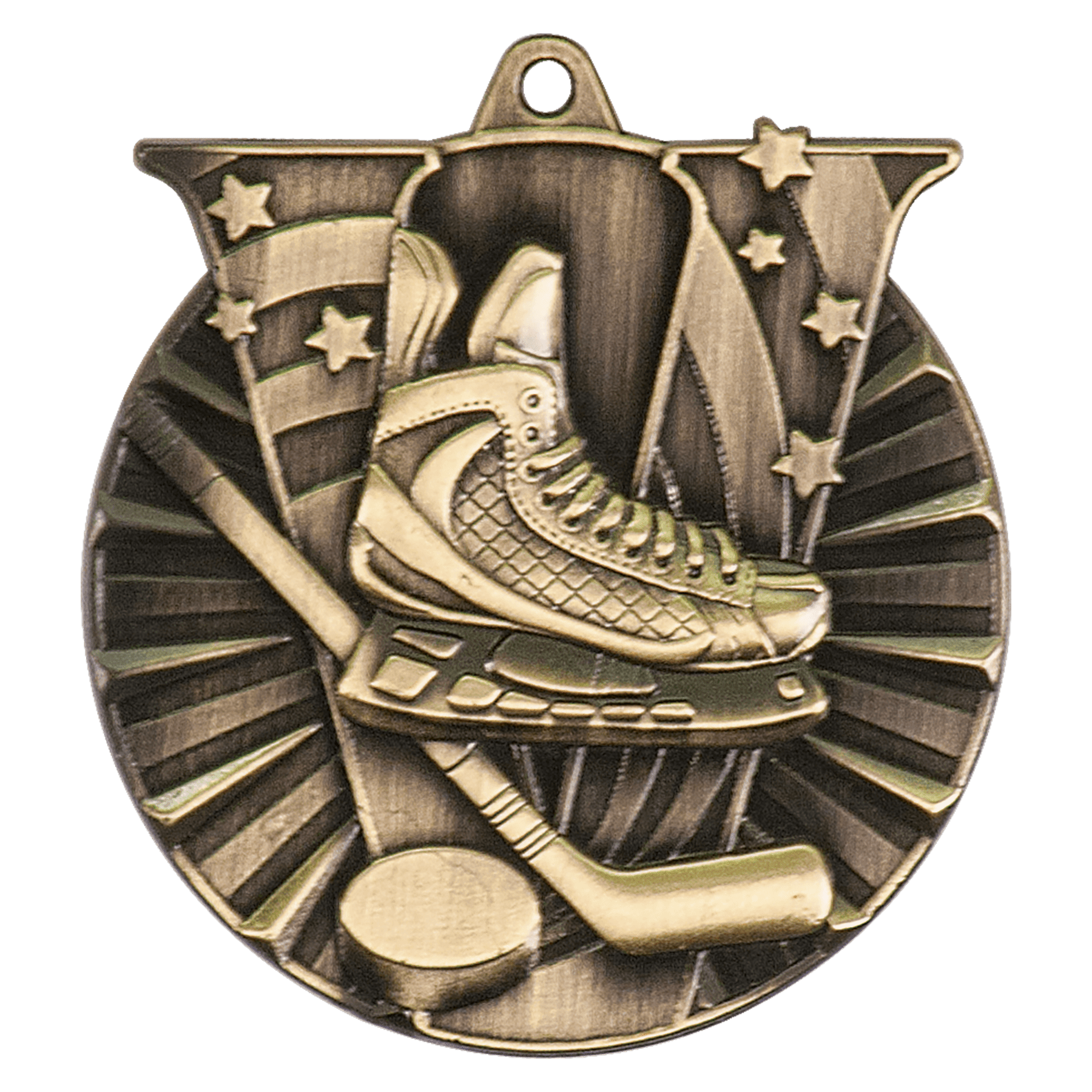 Antique Gold 2" Hockey Victory Medal
