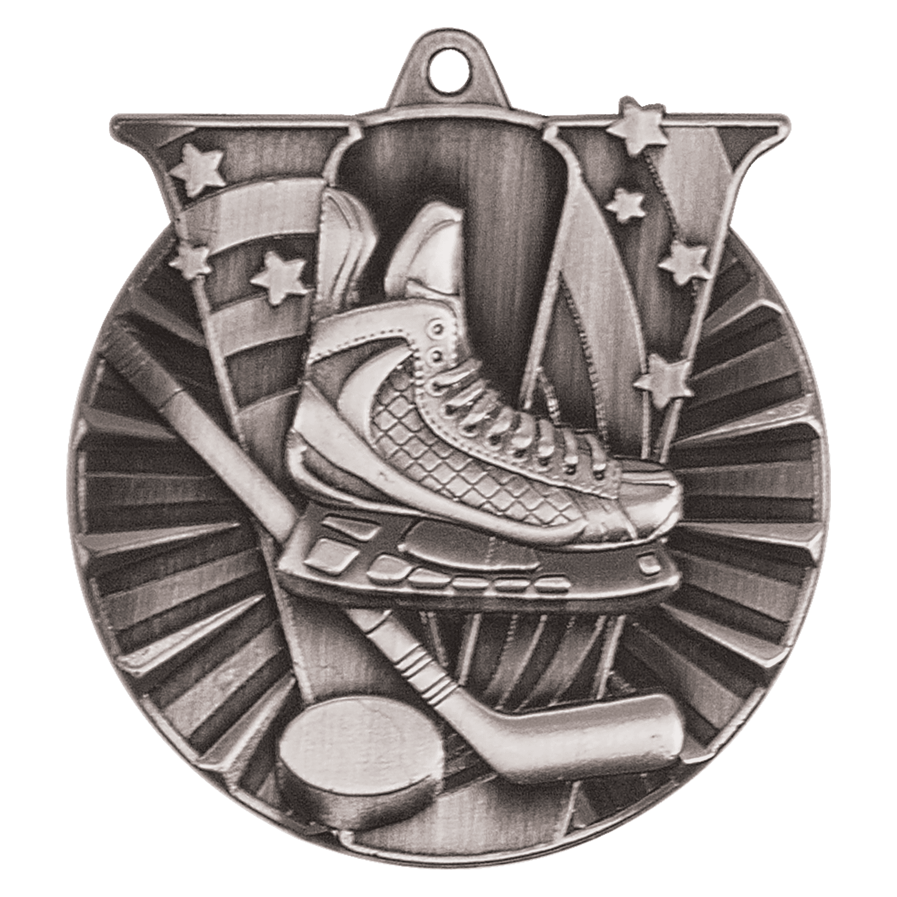 Antique Silver 2" Hockey Victory Medal