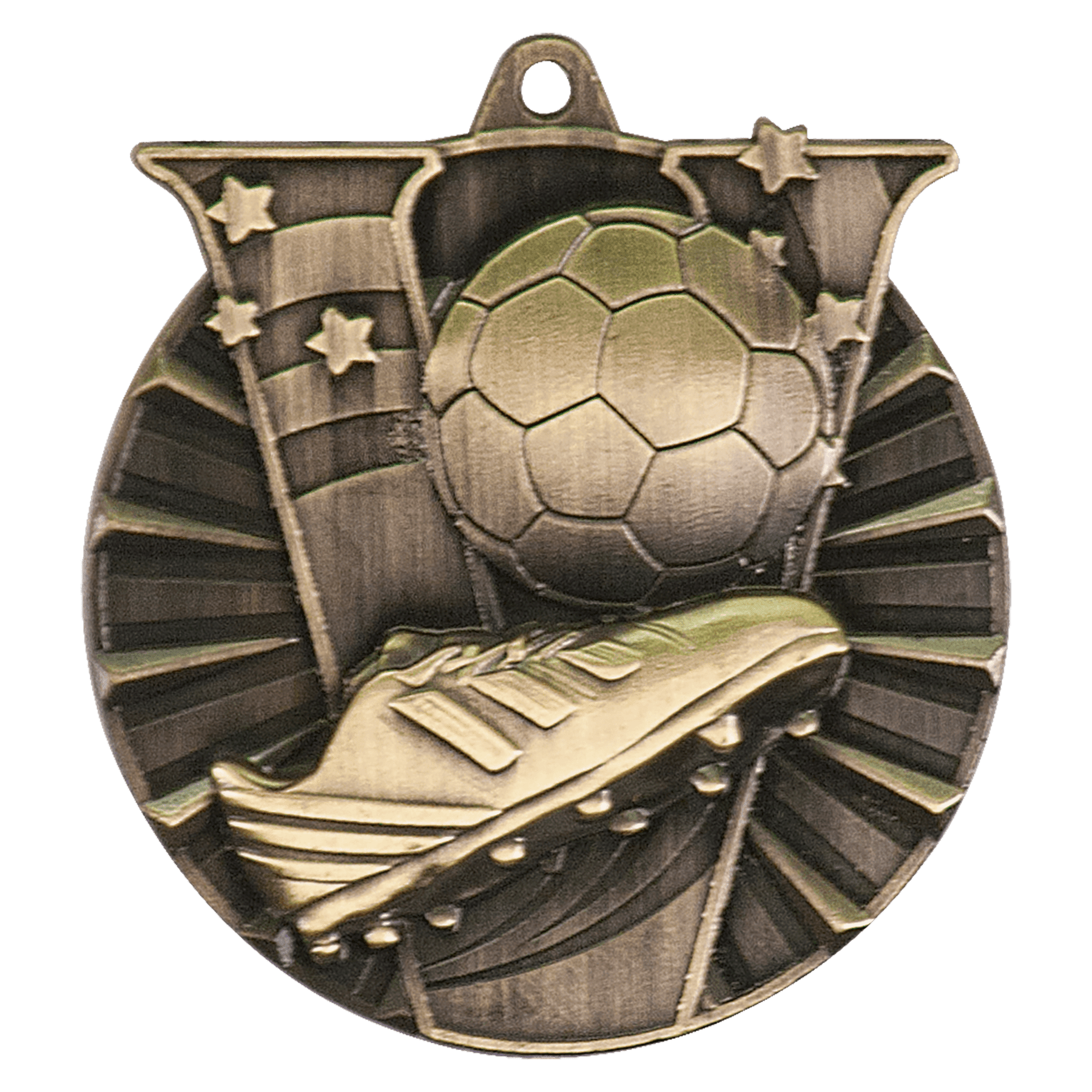 Antique Gold 2" Soccer Victory Medal