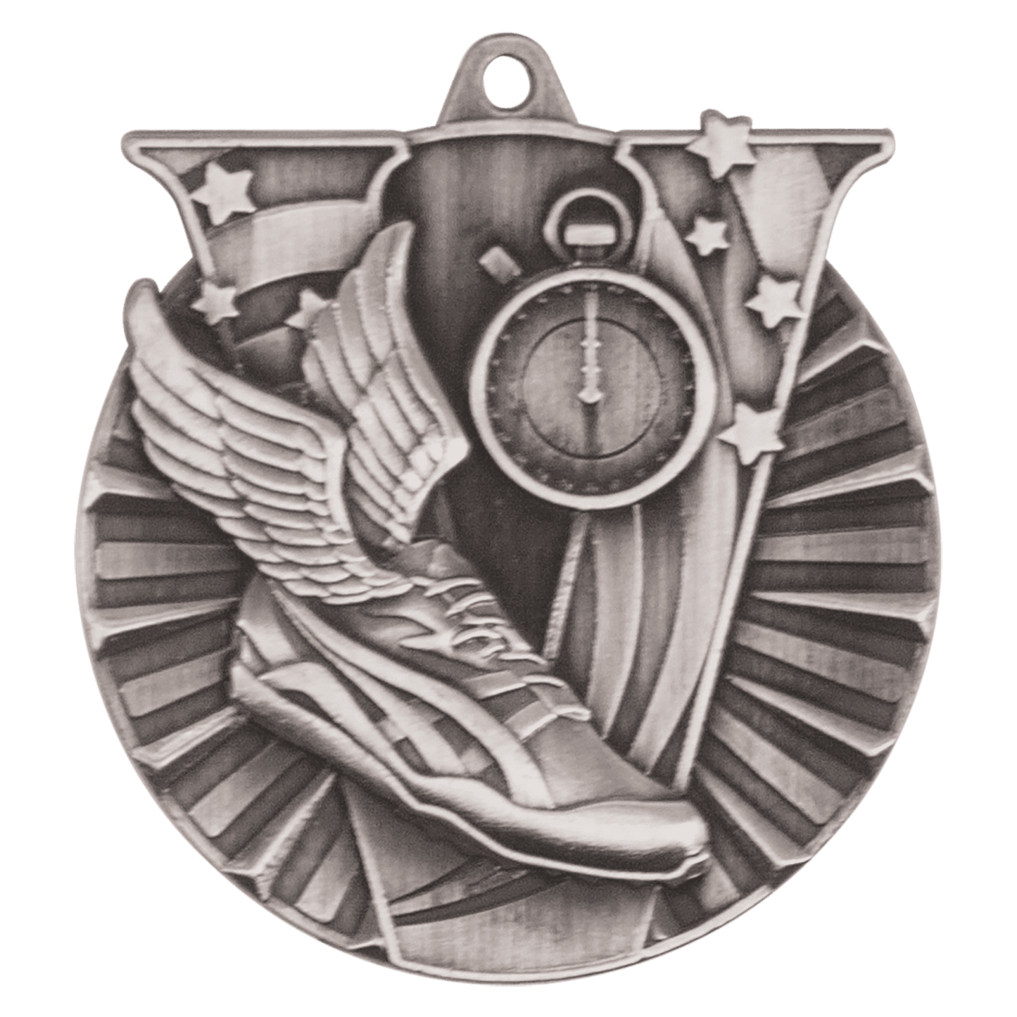 Antique Silver 2" Track Victory Medal