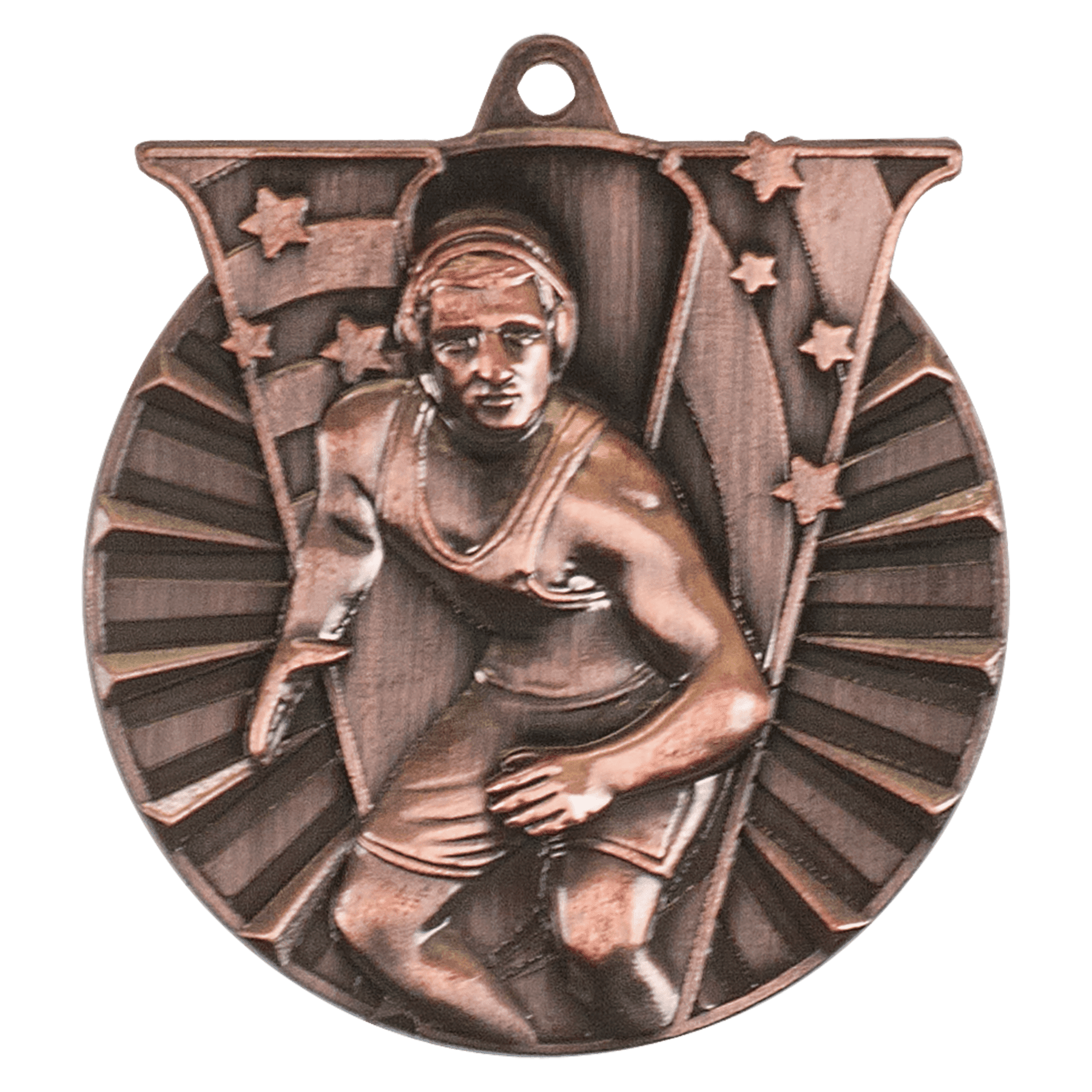 Antique Bronze 2" Wrestling Victory Medal