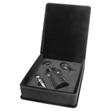 Black/Silver Laserable Leatherette 3-Piece Wine Tool Gift Set
