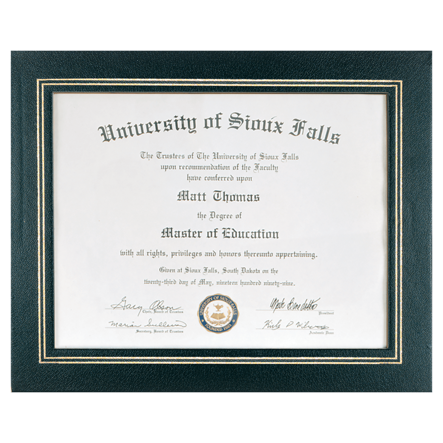 13 1/4" x 10 3/4" Black Certificate Holder