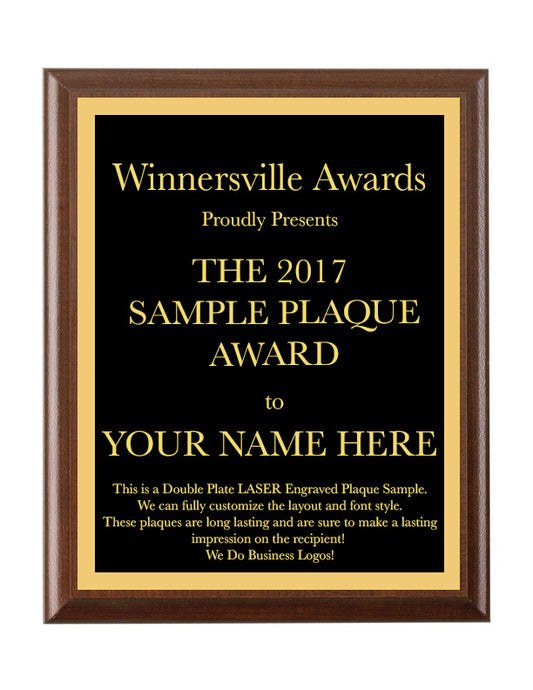 Double Plate Plaque - Laser Engraved