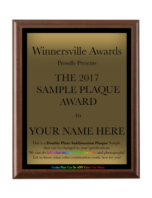 Double Plate Plaque - Sublimation