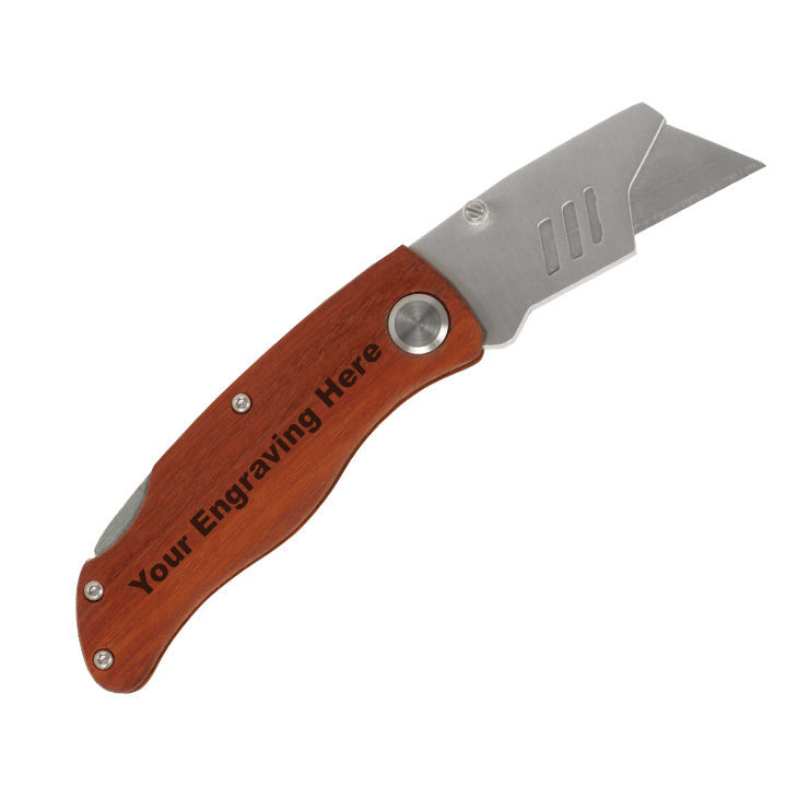 GFT016 - Wood Handle Utility Knife - 4"